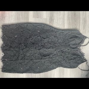 Black lace see-through dress